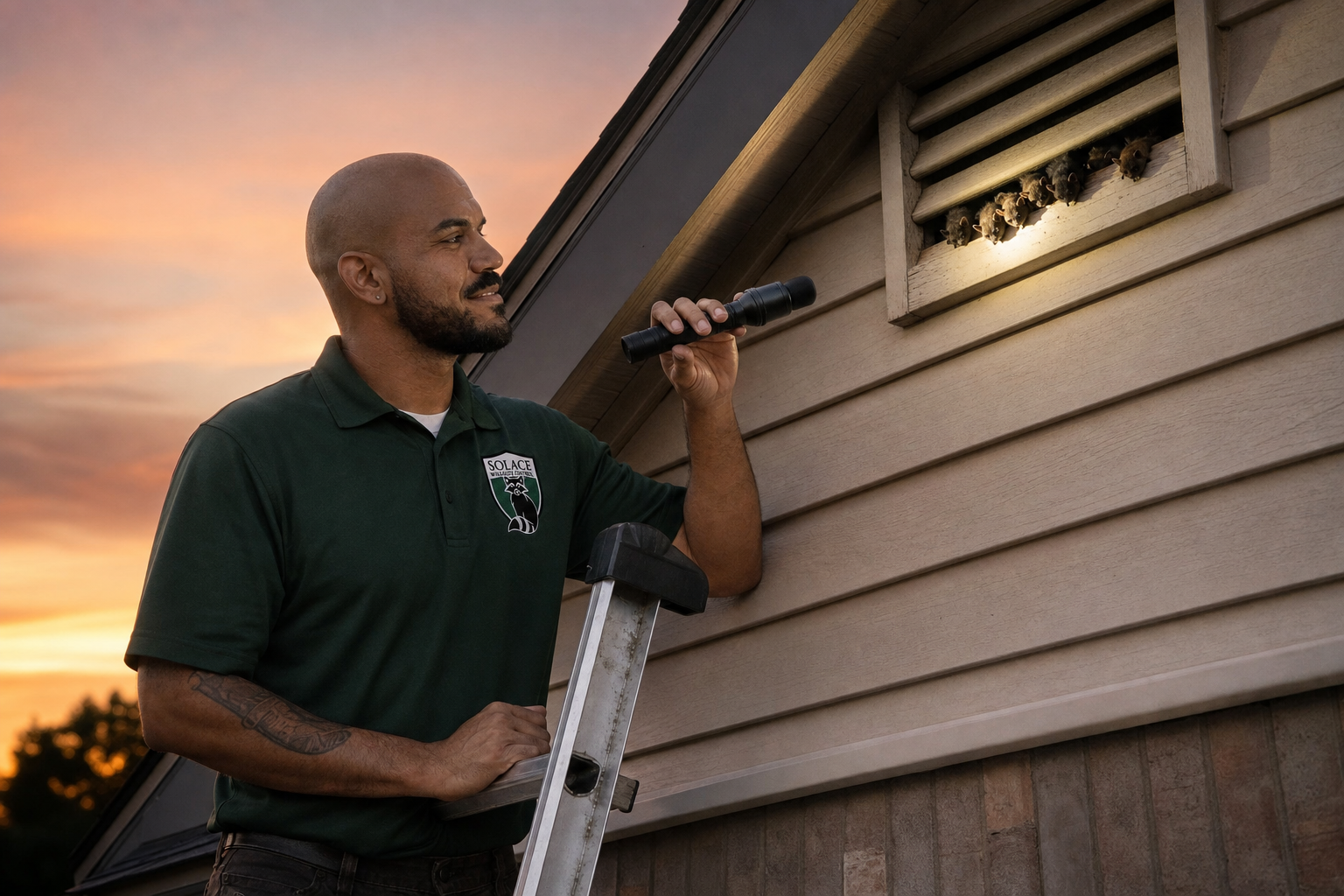 Licensed bat removal and exclusion at an Oklahoma home
